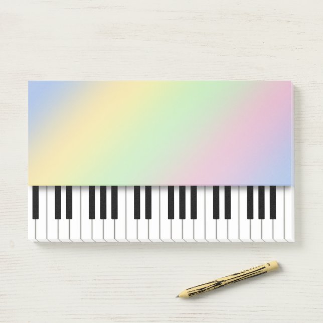 Bloco De Notas Piano Teclado Divertido Rainbow Music (Na mesa)