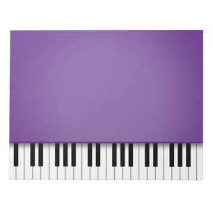 Bloco De Notas Piano Teclado Divertido Roxo 8.5x11 Música