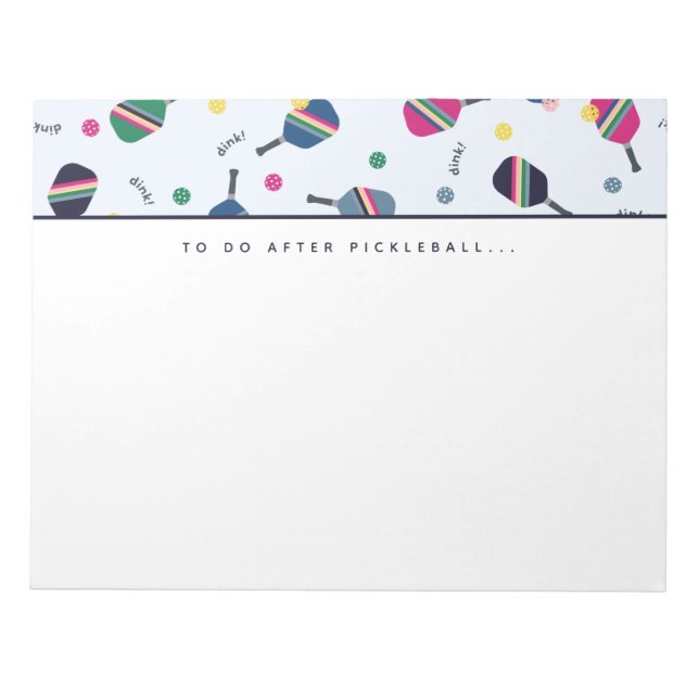 Bloco De Notas Pickleball To Do After Pickleball Dink Notepad (Frente)