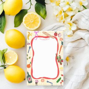 Bloco De Notas Picnic Gingham Cute CUSTOM List Grocery