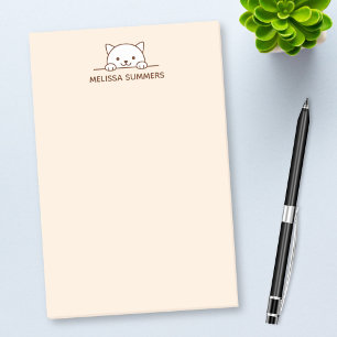 Bloco De Notas Pico de Gatos Brancos acima do Nome Personalizado