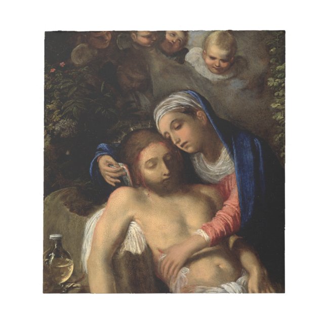 Bloco De Notas Pietà (Maria e Jesus) (por Adam Elsheimer) (Frente)