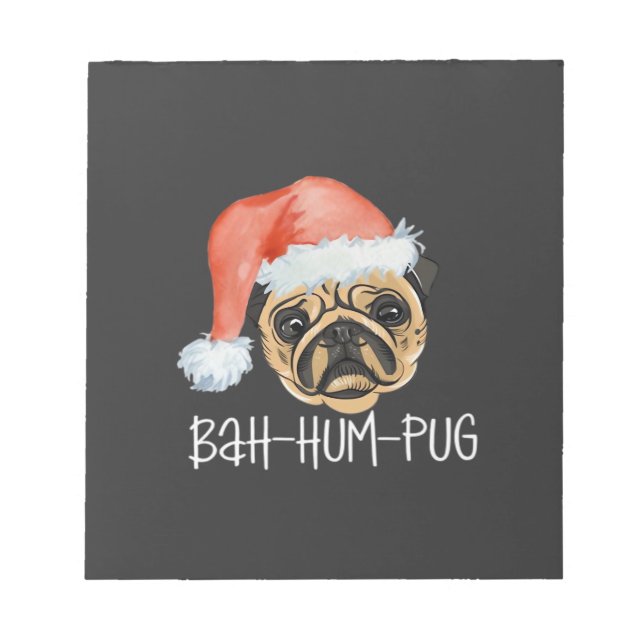 Bloco De Notas Pijama Oversized Natal Mãe Pai Cachorro Pug Engraç (Frente)