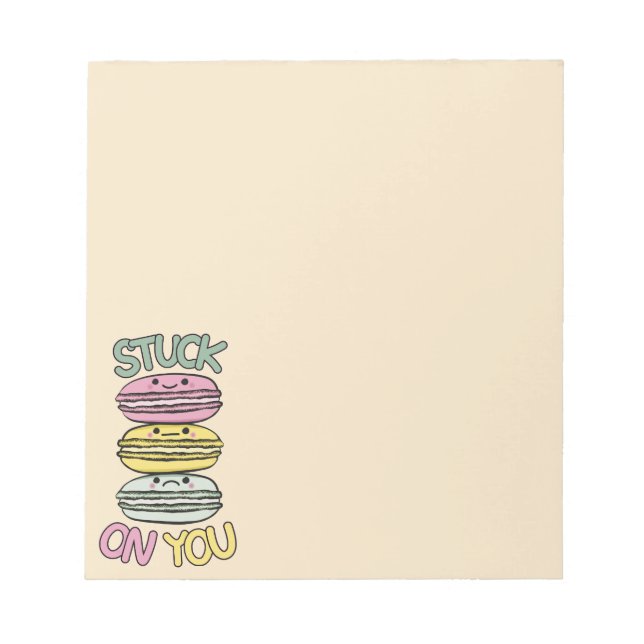 Bloco De Notas Pilha de Macarons Kawaii Fofos (Frente)
