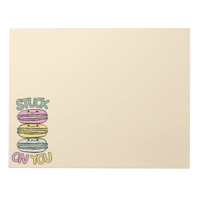 Bloco De Notas Pilha de Macarons Kawaii Fofos (Frente)