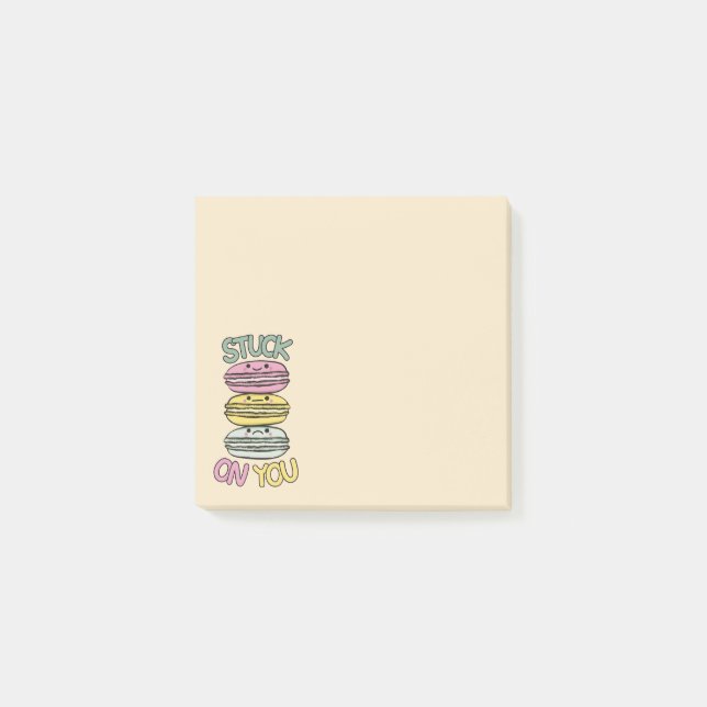 Bloco De Notas Pilha de Macarons Kawaii Fofos (Frente)