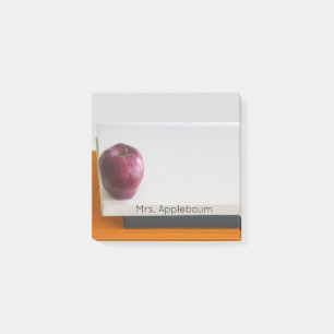Bloco De Notas Pilha Vermelha Moderna de Apple de Livros Nome do