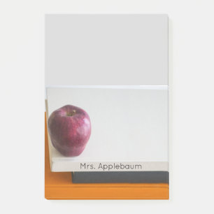 Bloco De Notas Pilha Vermelha Moderna de Apple de Livros Nome do