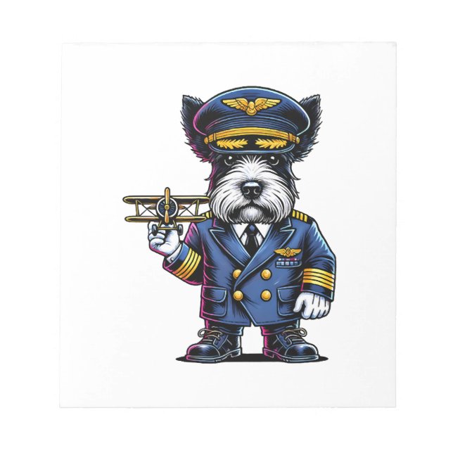 Bloco De Notas Piloto Terrier Escocês (Frente)