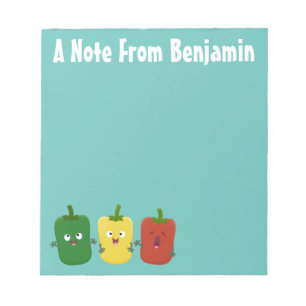 Bloco De Notas Pimenta-de-sino-branco capsicum trio cantando cart