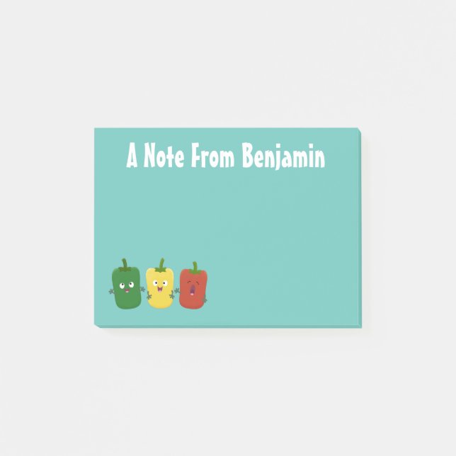 Bloco De Notas Pimenta-de-sino-branco capsicum trio cantando cart (Frente)