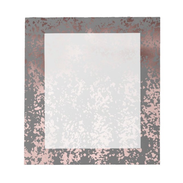 Bloco De Notas pincéis de rosa e cinza elegantes (Frente)
