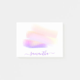 Bloco De Notas Pincéis roxos, cor-de-rosa, pinceladas de ouro art