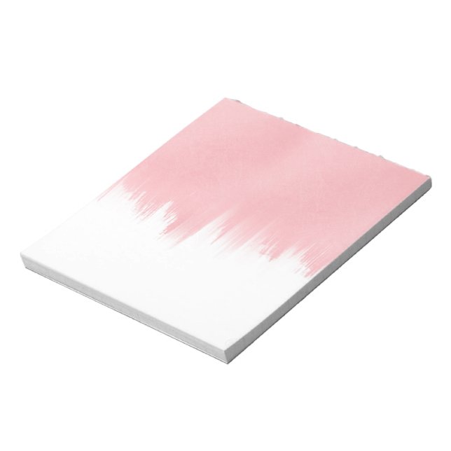 Bloco De Notas Pincel Cor-de-Rosa Moderno trava Design branco (Invertido)