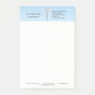 Bloco De Notas Pincel Dental Branco Espelho Dental Caduceus Medic