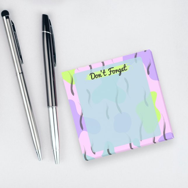 Bloco De Notas Pincel do Pastel Artístico Moderno Não Esqueçam (Criador carregado)