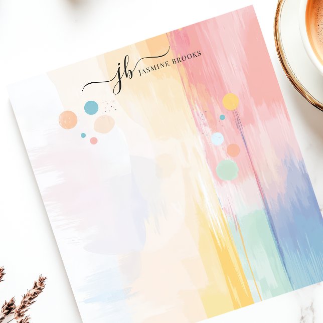 Bloco De Notas Pincelada Pastel Abstrata Personalizada (Criador carregado)