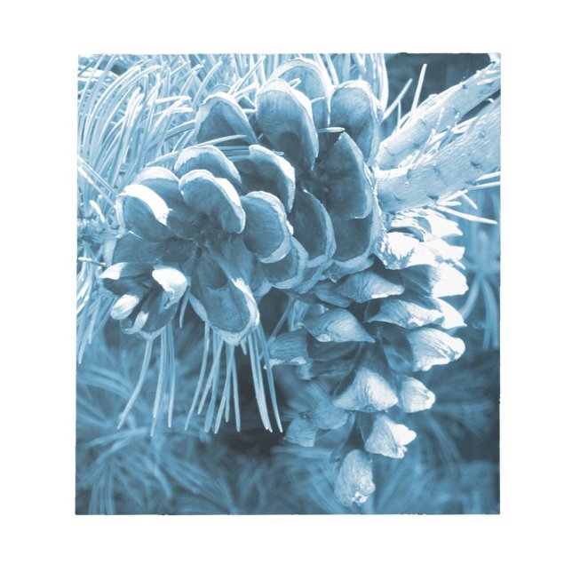 Bloco De Notas Pinecone azul-do-natal primitivo (Frente)