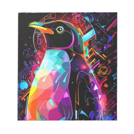 Bloco De Notas pinguim abstrato com cores brilhantes