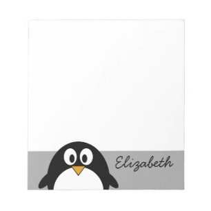 Bloco De Notas Pinguim bonito dos desenhos animados com fundo