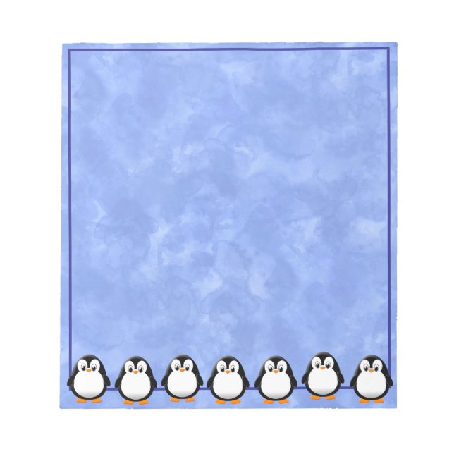 Bloco De Notas Pinguim-Cinto-Cinto-Cinto-Azul Personalizado Que D (Frente)