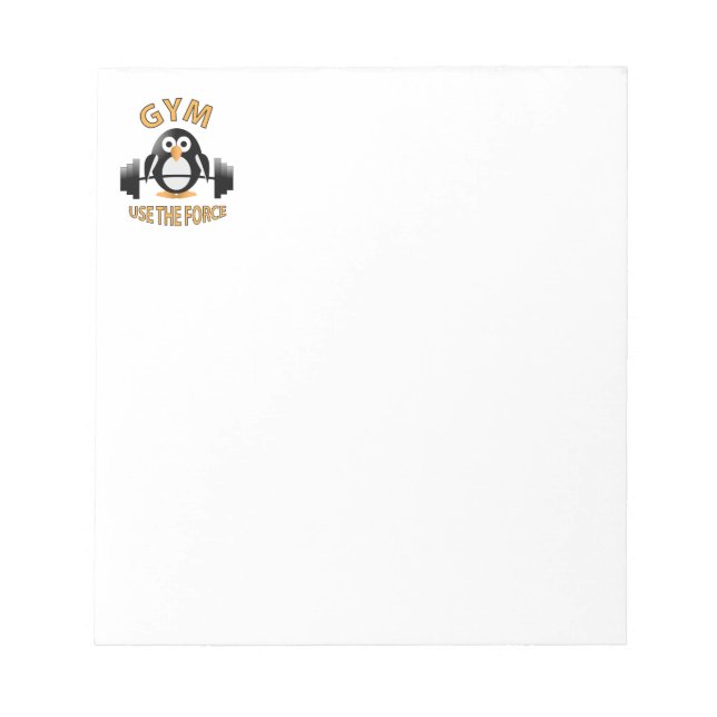 Bloco De Notas Pinguim com haltere (Frente)