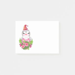 Bloco De Notas Pinguim de Natal bonito em Papai Noel