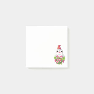 Bloco De Notas Pinguim de Natal bonito em Santa Hat