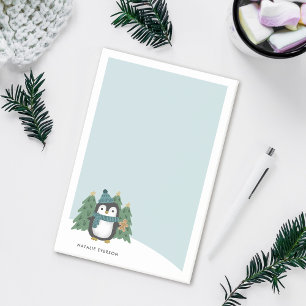 Bloco De Notas Pinguim de Natal Bonito Nome