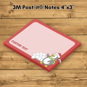 Bloco De Notas Pinguim de Natal com bolas de neve balançando