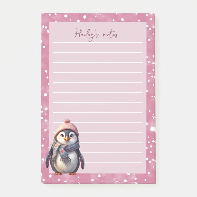 Bloco De Notas pinguim de natal fofo personalizado (Frente)