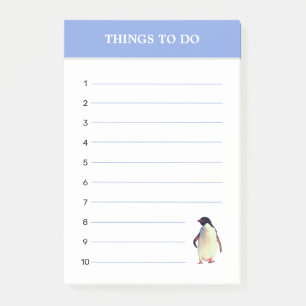 Bloco De Notas Pinguim Fofo & Coisas Editáveis Para Fazer Notas P