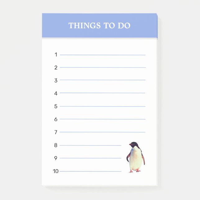Bloco De Notas Pinguim Fofo & Coisas Editáveis Para Fazer Notas P (Frente)