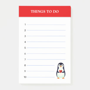 Bloco De Notas Pinguim Fofo & Coisas para Fazer Notas Editáveis