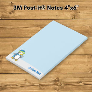 Bloco De Notas Pinguim pequeno caminhando em notas de neve