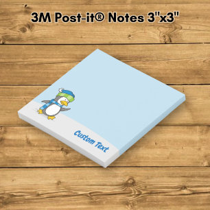 Bloco De Notas Pinguim pequeno caminhando em notas de neve