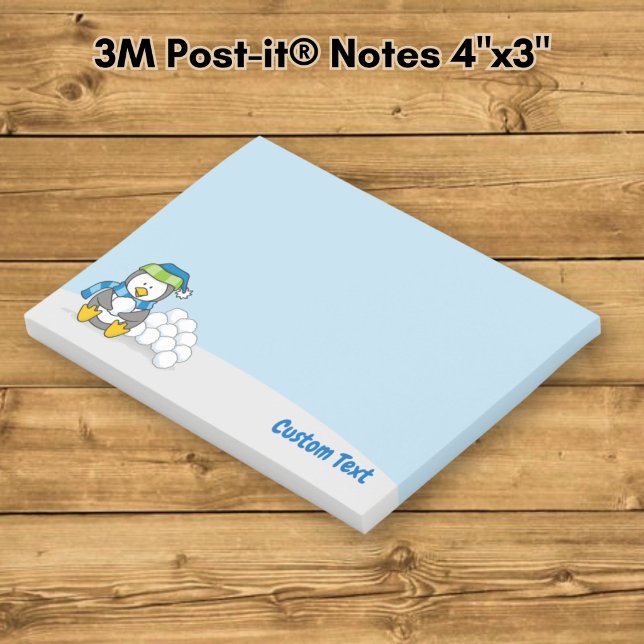 Bloco De Notas Pinguim Pequeno Sentado com Bolas de Neve (Criador carregado)