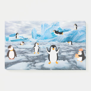Bloco De Notas pinguins bonitos no gelo da Antártica