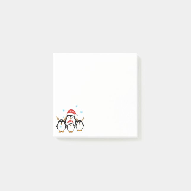 Bloco De Notas Pinguins de férias de inverno (Frente)