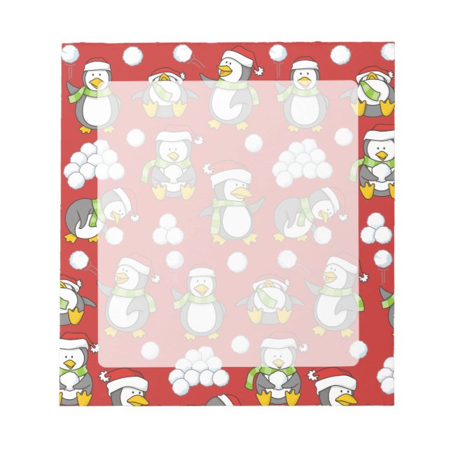 Bloco De Notas Pinguins de Natal (Frente)
