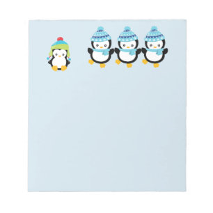 Bloco De Notas Pinguins vestidos para o inverno