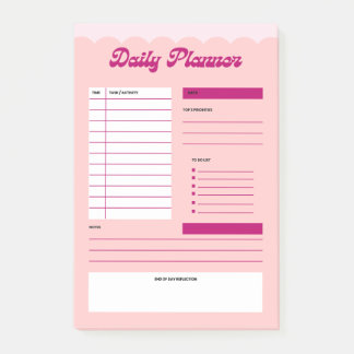 Bloco De Notas Pink Aesthetic Daily Planner Post-it® Notepad