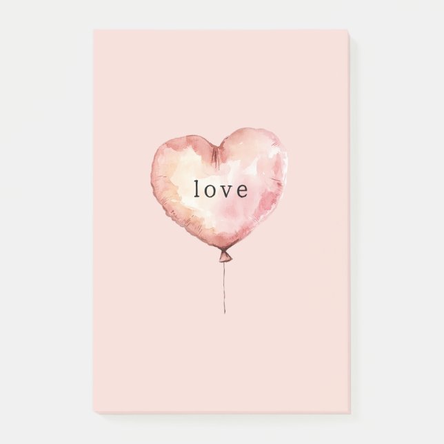 Bloco De Notas Pink Cream Heart Balloon (Frente)
