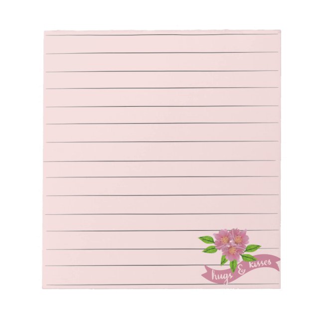 Bloco De Notas Pink Flowers Notepad (Frente)
