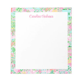 Bloco De Notas Pink & Green Palm Beach Personalizado