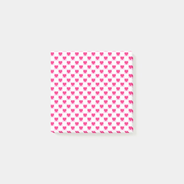 Bloco De Notas Pink Heart Valentine's Day Gift, Heart Pattern (Frente)