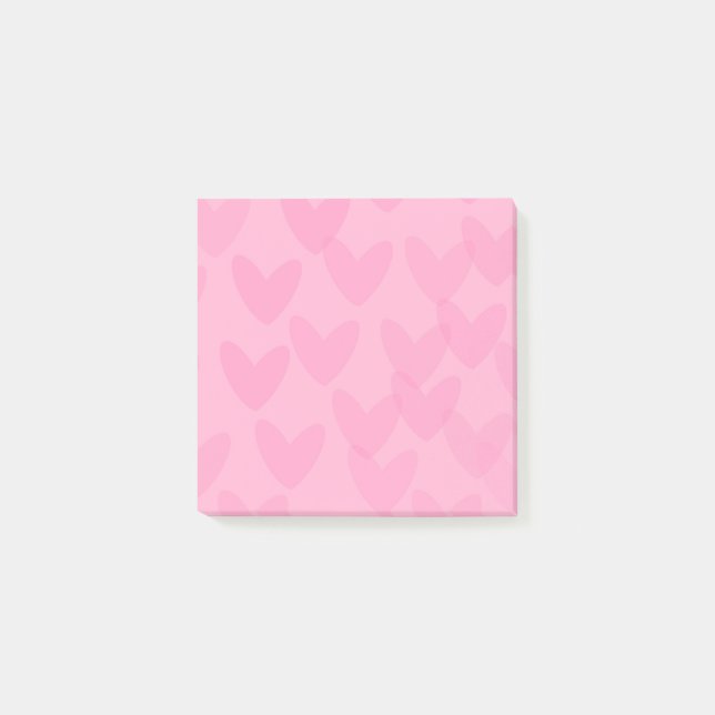 Bloco De Notas Pink Hearts Sticky (Post it) Notes (Frente)