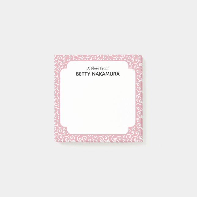 Bloco De Notas Pink Karakusa - Padrão de Vinha Japonês (Frente)