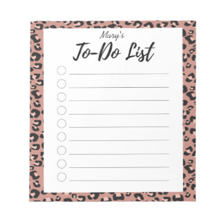 Bloco De Notas Pink Leopard To-Do List