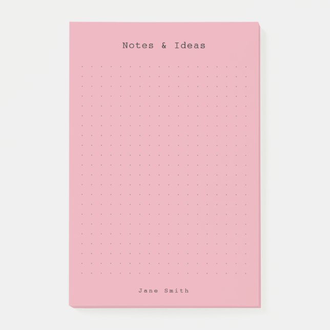 Bloco De Notas Pink minimalist and personalized retro aesthetic  (Frente)